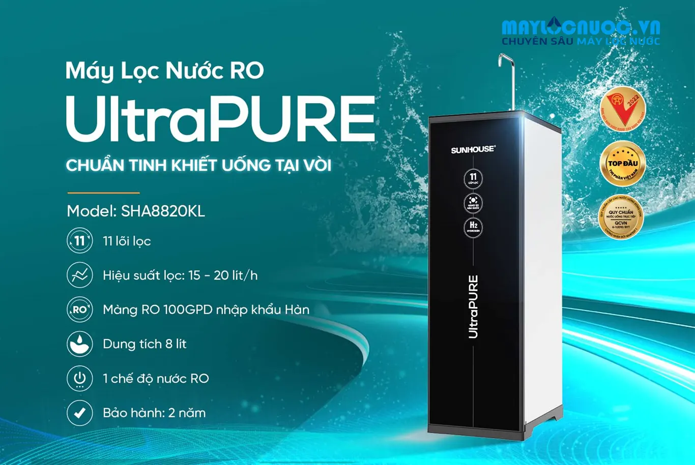 MÁY LỌC NƯỚC RO UltraPURE SUNHOUSE SHA8820KL -  11 LÕI